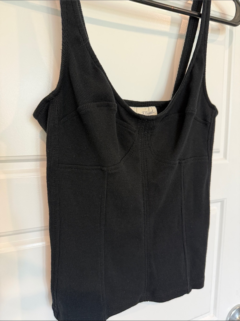 Universal Thread Black Knit Tank Top with Structured Bust